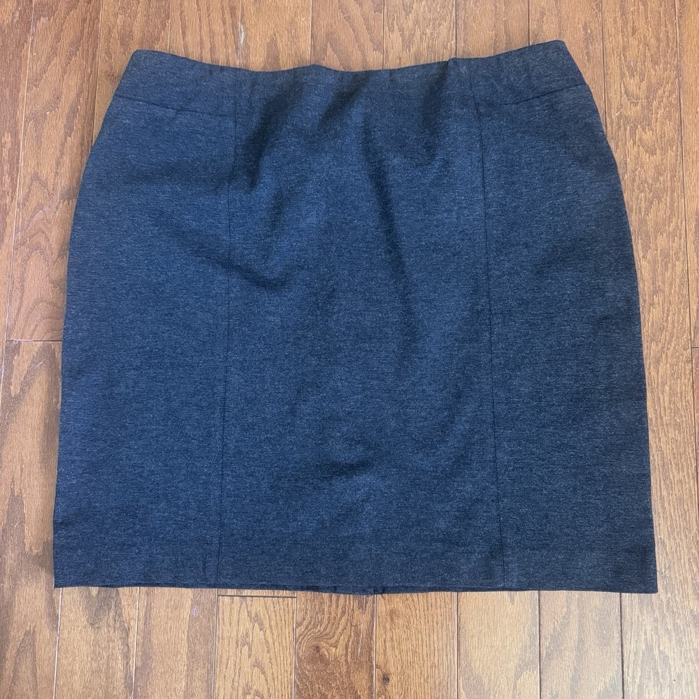 J.Jill‎ Ponte Knit Pencil Skirt Gray Stretch Pull On Career Office Women L